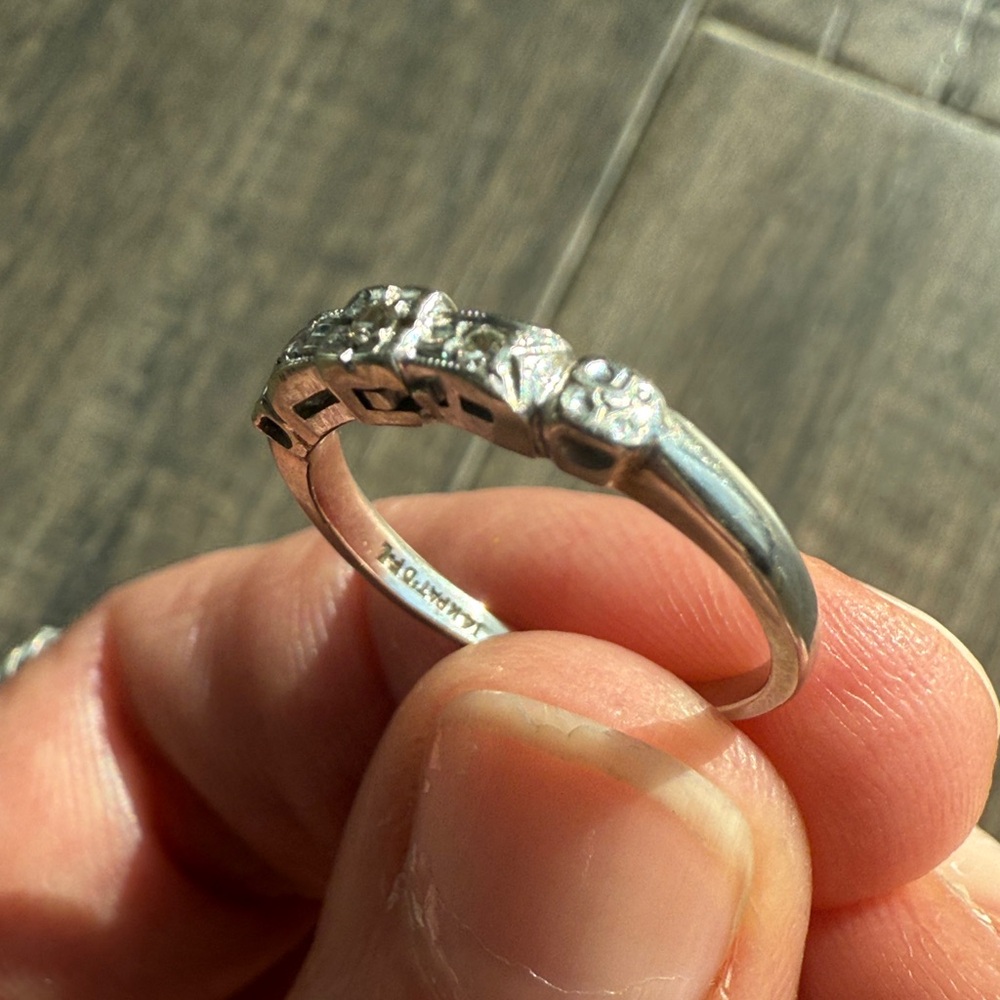 Vintage 1920s to 1930s wedding band Art deco - Picture 4 of 4